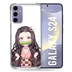 Coque Renforcée En Verre Trempé Pour Samsung Galaxy S24 Manga Demon Slayer Nezuko