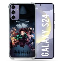 Coque Renforcée En Verre Trempé Pour Samsung Galaxy S24 Manga Demon Slayer Noir