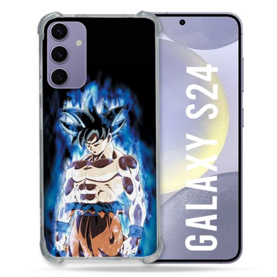 Coque Renforcée En Verre Trempé Pour Samsung Galaxy S24 Manga Dragon Ball Sangoku Noir