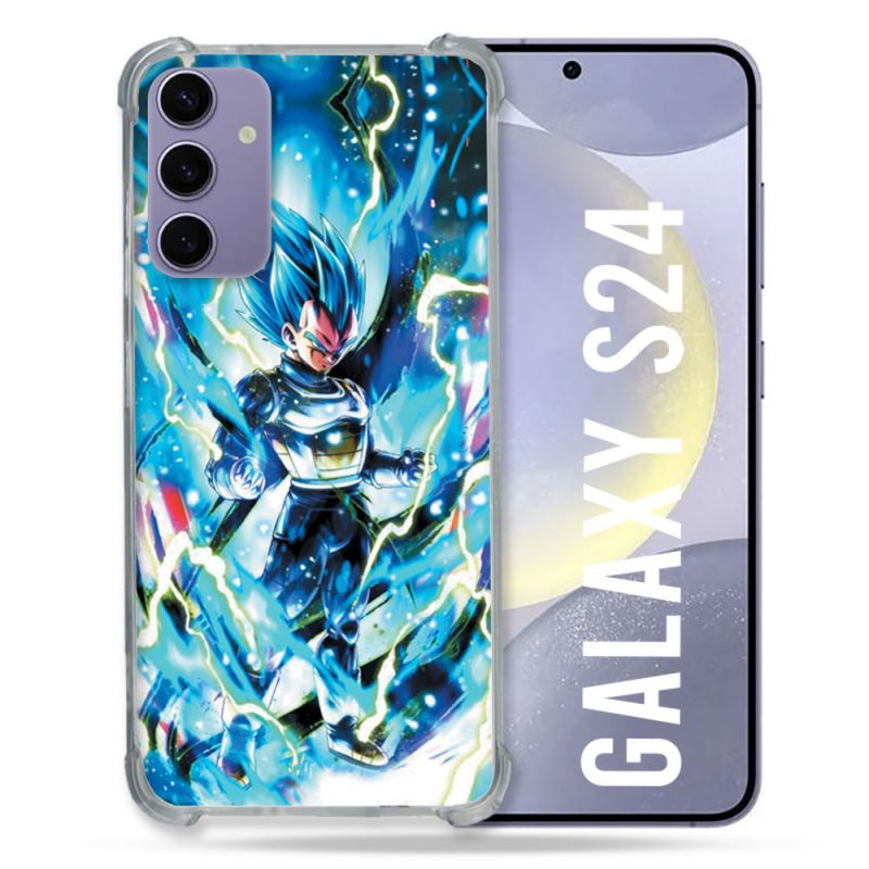 Coque Renforcée En Verre Trempé Pour Samsung Galaxy S24 Manga Dragon Ball Vegeta Bleu