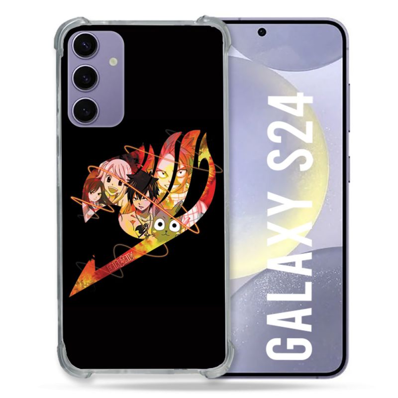 Coque Renforcée En Verre Trempé Pour Samsung Galaxy S24 Manga Fairy Tail Logo Noir