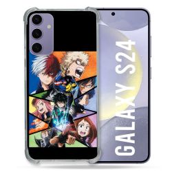 Coque Renforcée En Verre Trempé Pour Samsung Galaxy S24 Manga My Hero Academia Noir