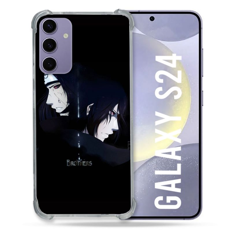 Coque Renforcée En Verre Trempé Pour Samsung Galaxy S24 Manga Naruto Sasuke Itachi