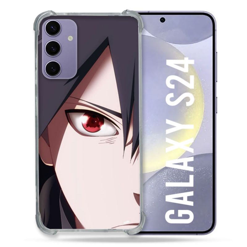 Coque Renforcée En Verre Trempé Pour Samsung Galaxy S24 Manga Naruto Sasuke visage