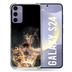 Coque Renforcée En Verre Trempé Pour Samsung Galaxy S24 Manga One Piece Ace Noir