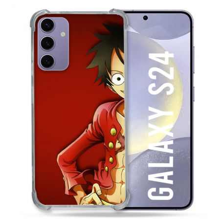 Coque Renforcée En Verre Trempé Pour Samsung Galaxy S24 Manga One Piece Luffy