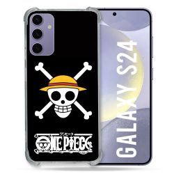 Coque Renforcée En Verre Trempé Pour Samsung Galaxy S24 Manga One Piece Tete de Mort