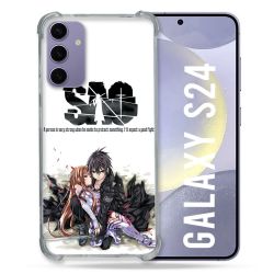Coque Renforcée En Verre Trempé Pour Samsung Galaxy S24 Manga SAO sword Art Online Blanc