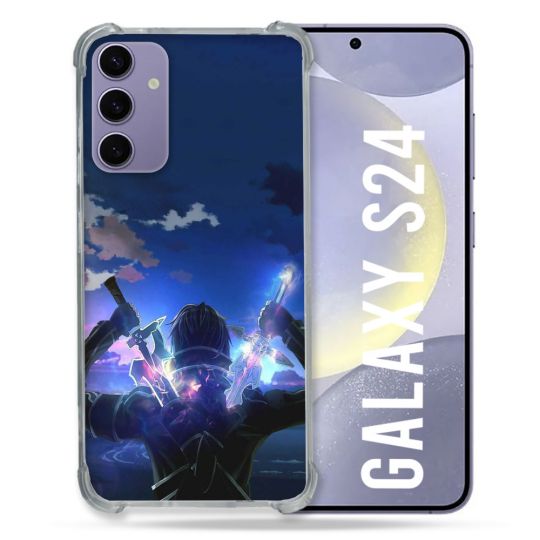 Coque Renforcée En Verre Trempé Pour Samsung Galaxy S24 Manga SAO sword Art Online Epee