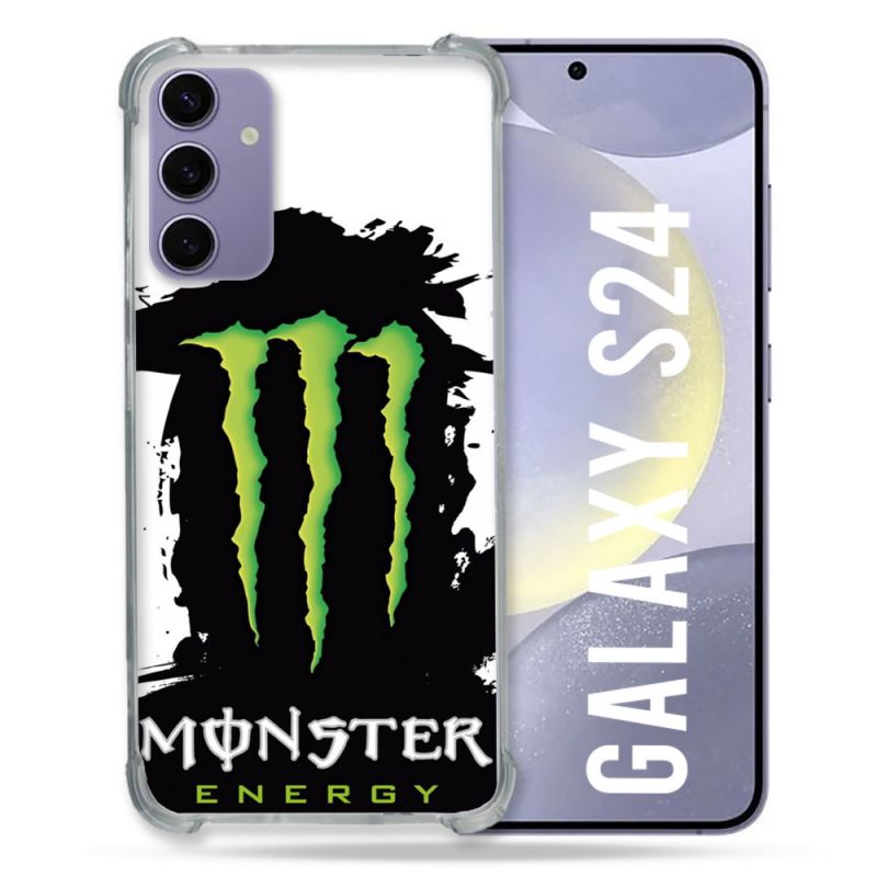 Coque Renforcée En Verre Trempé Pour Samsung Galaxy S24 Monster Energy Tache