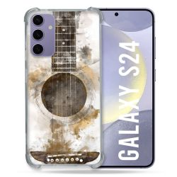 Coque Renforcée En Verre Trempé Pour Samsung Galaxy S24 Musique Guitare Tag