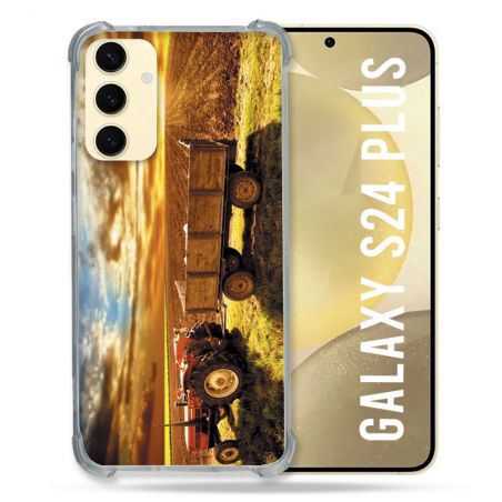 Coque Renforcée En Verre Trempé Pour Samsung Galaxy S24 Plus Agriculture Tracteur Color