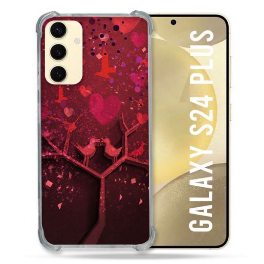 Coque Renforcée En Verre Trempé Pour Samsung Galaxy S24 Plus Amour Arbre