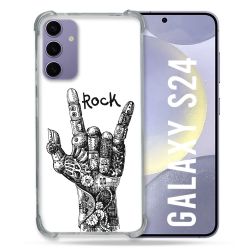Coque Renforcée En Verre Trempé Pour Samsung Galaxy S24 Musique Rock Main