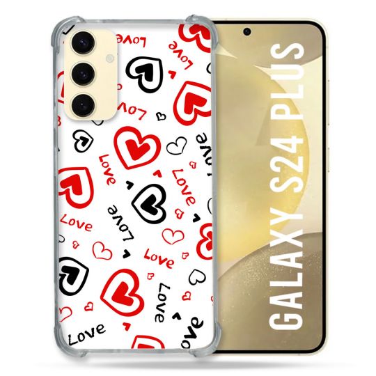 Coque Renforcée En Verre Trempé Pour Samsung Galaxy S24 Plus Amour Love