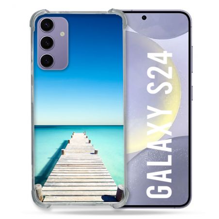 Coque Renforcée En Verre Trempé Pour Samsung Galaxy S24 Nature Pont Mer