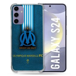 Coque Renforcée En Verre Trempé Pour Samsung Galaxy S24 Olympique Marseille OM Bande