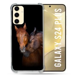 Coque Renforcée En Verre Trempé Pour Samsung Galaxy S24 Plus Animal Cheval Marron
