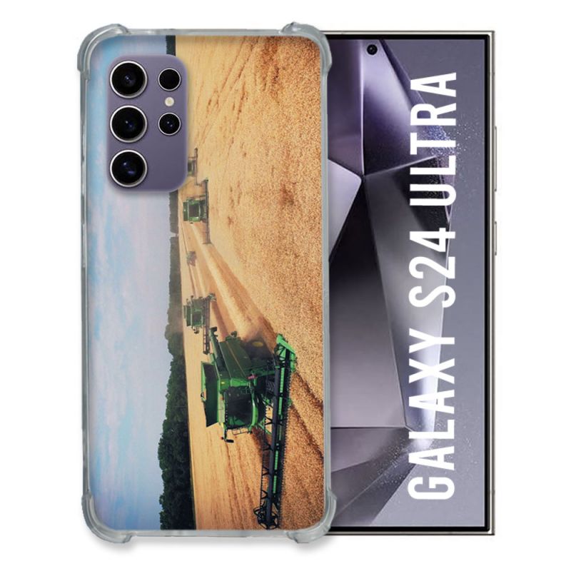 Coque Renforcée En Verre Trempé Pour Samsung Galaxy S24 Ultra Agriculture Moissonneuse