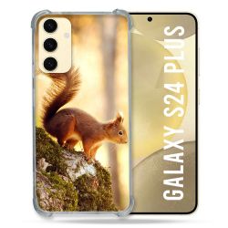 Coque Renforcée En Verre Trempé Pour Samsung Galaxy S24 Plus Animal Ecureuil Bois