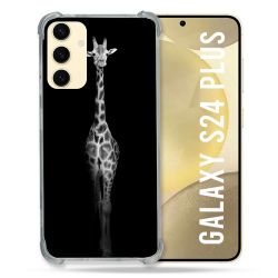 Coque Renforcée En Verre Trempé Pour Samsung Galaxy S24 Plus Animal Girafe Noire