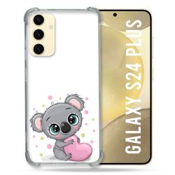 Coque Renforcée En Verre Trempé Pour Samsung Galaxy S24 Plus Animal Koala Cœur