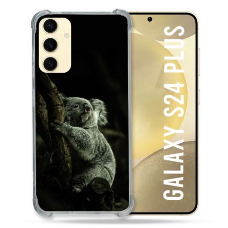 Coque Renforcée En Verre Trempé Pour Samsung Galaxy S24 Plus Animal Koala Noir