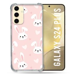 Coque Renforcée En Verre Trempé Pour Samsung Galaxy S24 Plus Animal Lapin Rose
