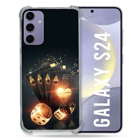 Coque Renforcée En Verre Trempé Pour Samsung Galaxy S24 Poker Des