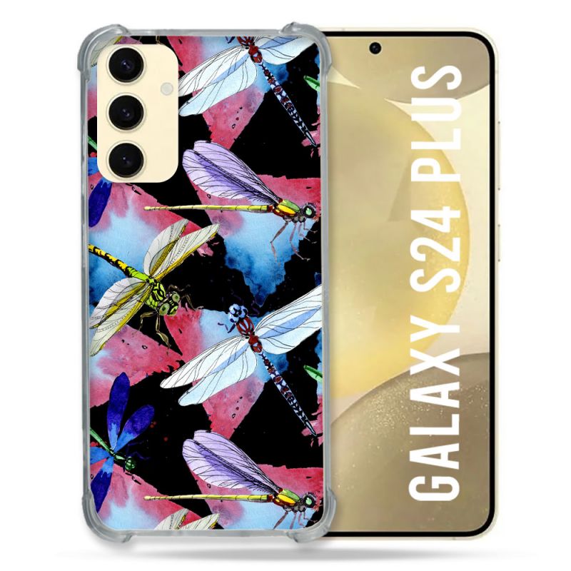 Coque Renforcée En Verre Trempé Pour Samsung Galaxy S24 Plus Animal Libellule