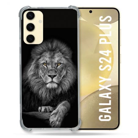 Coque Renforcée En Verre Trempé Pour Samsung Galaxy S24 Plus Animal Lion Majestueux