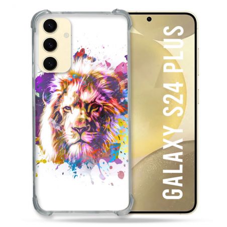 Coque Renforcée En Verre Trempé Pour Samsung Galaxy S24 Plus Animal Lion Tag