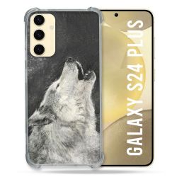 Coque Renforcée En Verre Trempé Pour Samsung Galaxy S24 Plus Animal Loup Hurlement