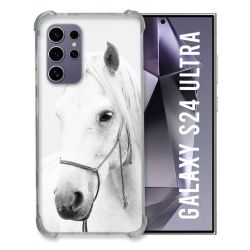 Coque Renforcée En Verre Trempé Pour Samsung Galaxy S24 Ultra Animal Cheval Cristal