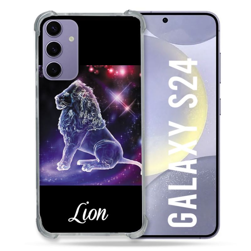 Coque Renforcée En Verre Trempé Pour Samsung Galaxy S24 Signe Zodiaque 2 Lion