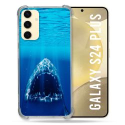 Coque Renforcée En Verre Trempé Pour Samsung Galaxy S24 Plus Animal Requin Dent