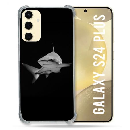 Coque Renforcée En Verre Trempé Pour Samsung Galaxy S24 Plus Animal Requin Sombre
