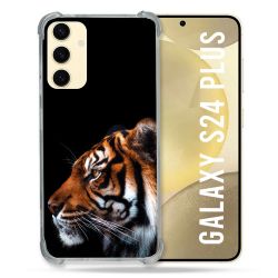 Coque Renforcée En Verre Trempé Pour Samsung Galaxy S24 Plus Animal Tigre Noir