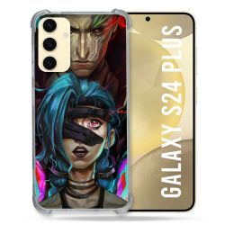 Coque Renforcée En Verre Trempé Pour Samsung Galaxy S24 Plus Arcane Jynx Bleu
