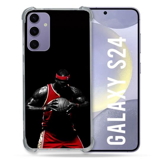 Coque Renforcée En Verre Trempé Pour Samsung Galaxy S24 Sport Basketeur