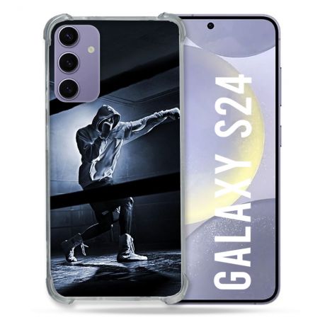 Coque Renforcée En Verre Trempé Pour Samsung Galaxy S24 Sport Boxe Poing