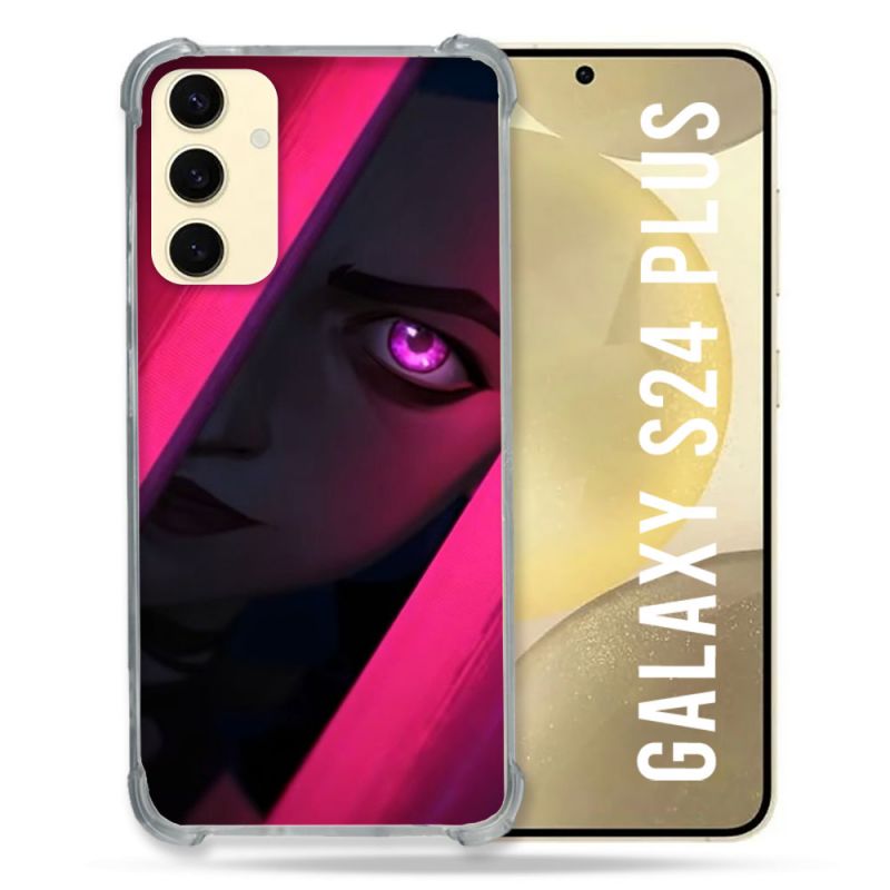 Coque Renforcée En Verre Trempé Pour Samsung Galaxy S24 Plus Arcane Jynx Rose