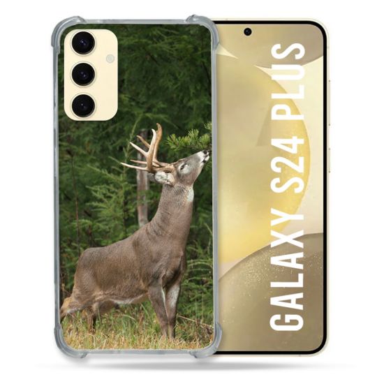 Coque Renforcée En Verre Trempé Pour Samsung Galaxy S24 Plus Chasse Cerf