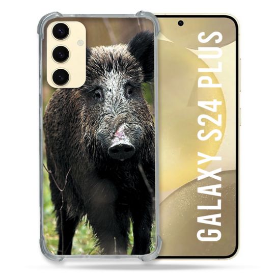 Coque Renforcée En Verre Trempé Pour Samsung Galaxy S24 Plus Chasse Sanglier bois