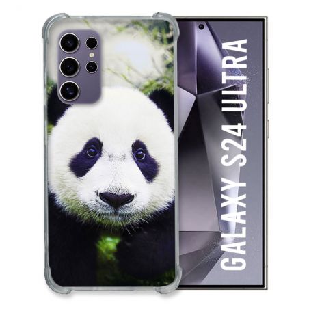 Coque Renforcée En Verre Trempé Pour Samsung Galaxy S24 Ultra Animal Panda Color