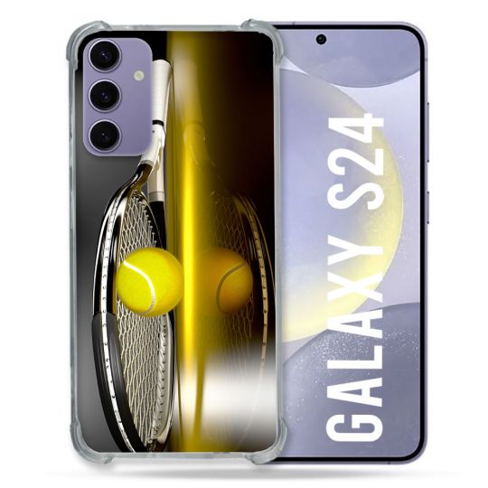 Coque Renforcée En Verre Trempé Pour Samsung Galaxy S24 Sport Tennis Reflet