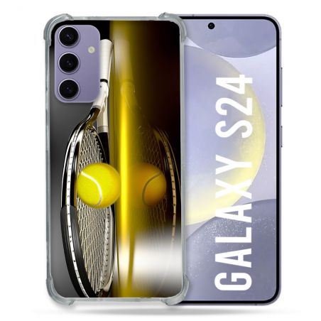 Coque Renforcée En Verre Trempé Pour Samsung Galaxy S24 Sport Tennis Reflet