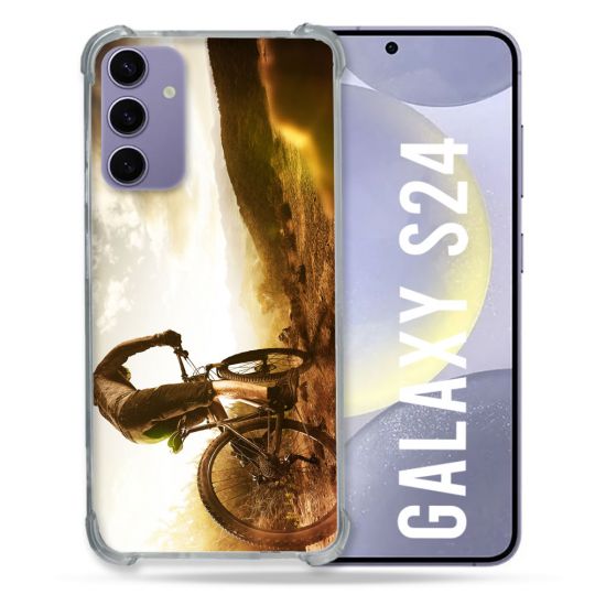 Coque Renforcée En Verre Trempé Pour Samsung Galaxy S24 Sport VTT Soleil