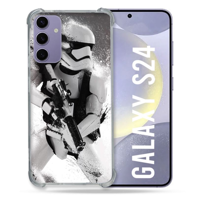 Coque Renforcée En Verre Trempé Pour Samsung Galaxy S24 Star Wars - Trooper