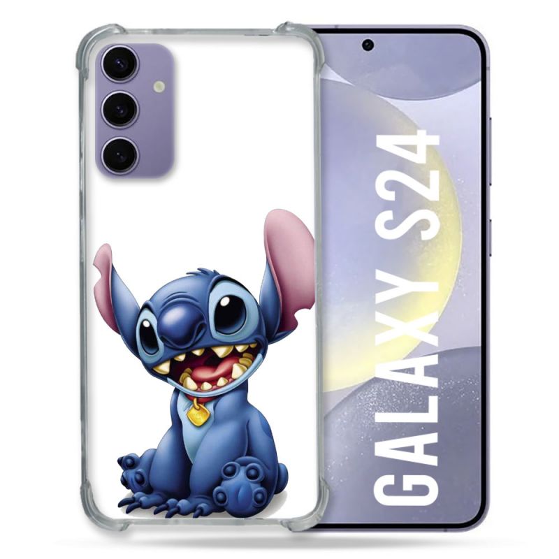Coque Renforcée En Verre Trempé Pour Samsung Galaxy S24 Stitch Blanc